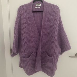 Oversized Mohair Purple Cardigan